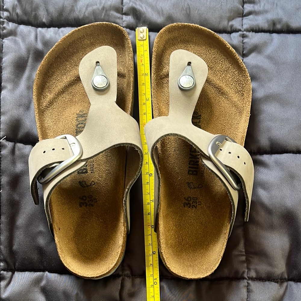 Birkenstock Gizeh Big Buckle Soft Footbed Dove Gray Excellent Condition - Picture 5 of 14